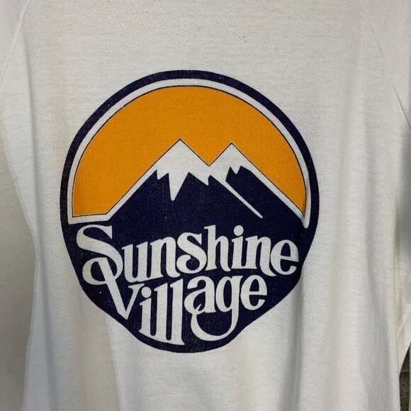 Vintage Sunshine Village Graphic Crewneck Pullover Retro Sweatshirt - Picture 2 of 11